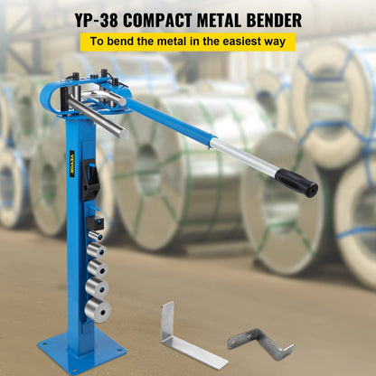Manual Floor Metal Bender with 7 Dies, 117.2 cm Handle, 21.3 kg Capacity