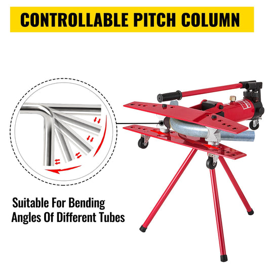 Manual Pipe Bender 16T, Bends 0.9-2.4m Pipes, Ideal for Heating & Piping Work