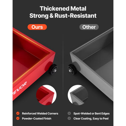 Low Profile Oil Drain Pan, 75.7 L Capacity, Rolling Oil Drain Pan with Manual Pump, 2.2 m Hose & T Folding Handle, Leak-proof & Corrosion-resistant, Fit for Cars, SUVs, Trucks, ATVs, Red