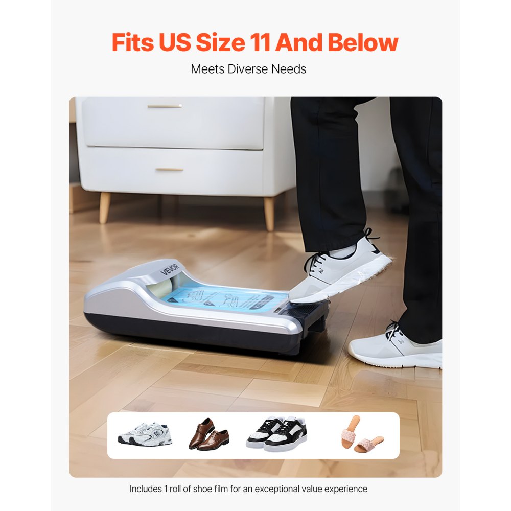 VEVOR Shoe Cover Machine Automatic Shoe Cover Dispenser Fits Up to US 11