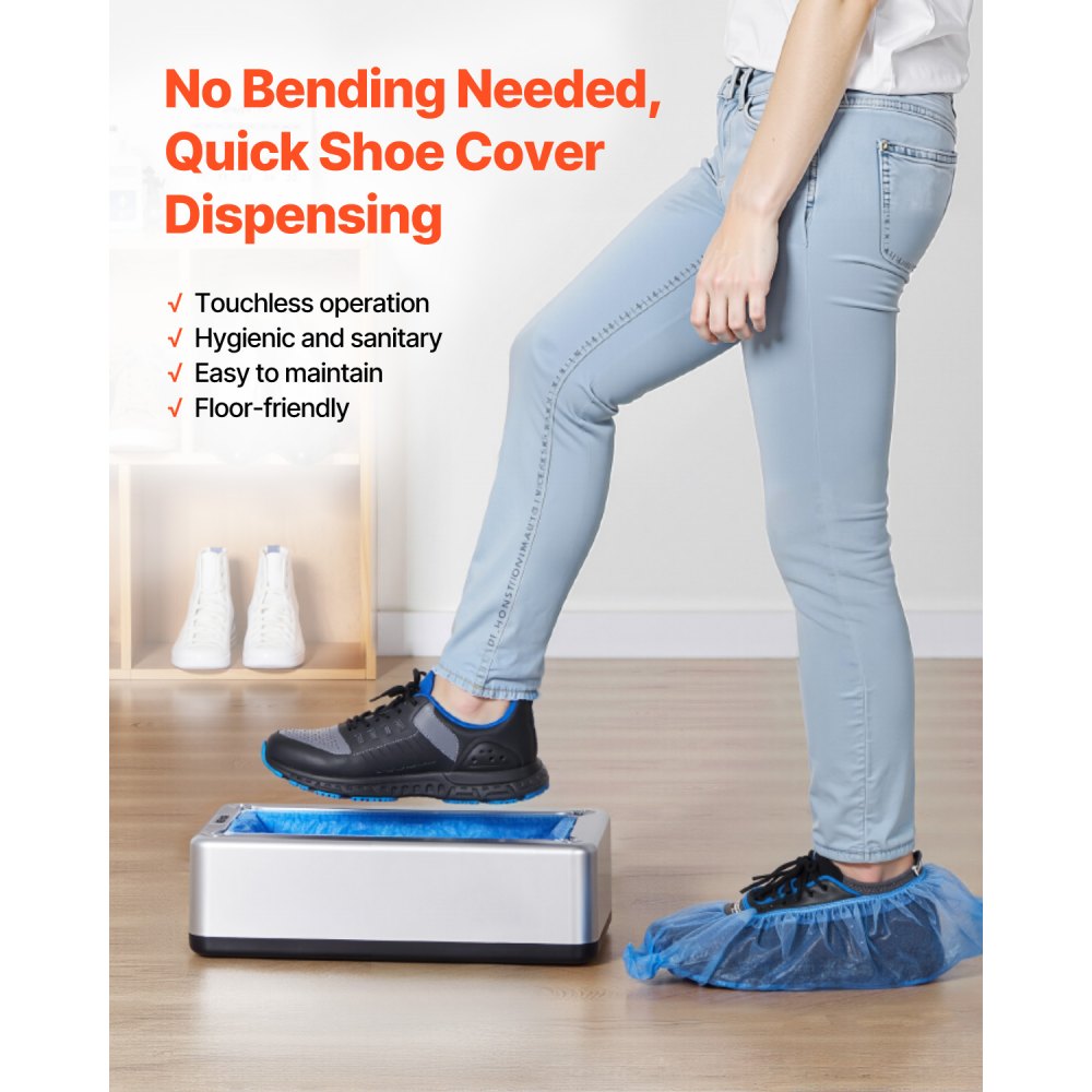 VEVOR Shoe Cover Dispenser Fits Up to US 11 with 100 Disposable Plastic Covers