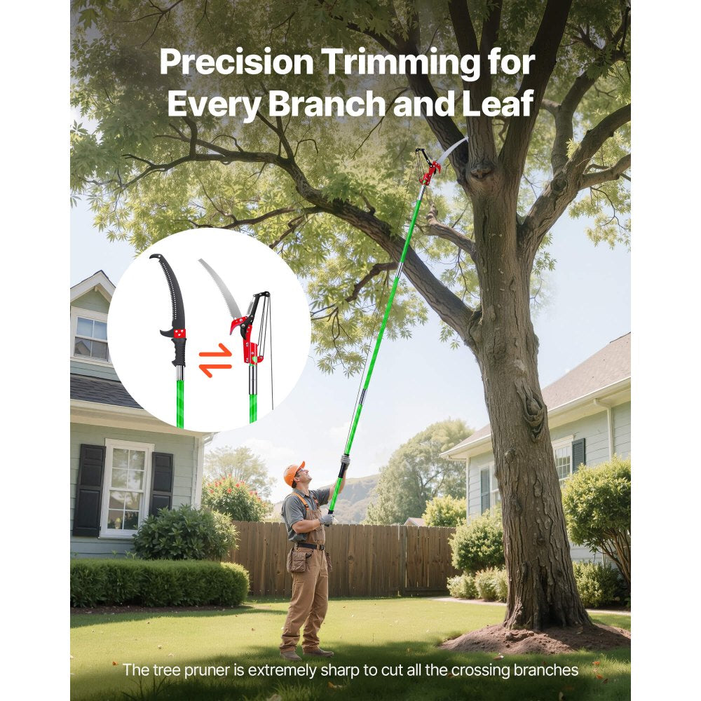 Manual Pole Saw Extendable Pole Tree Pruner 118-809.3 cm with Scissors