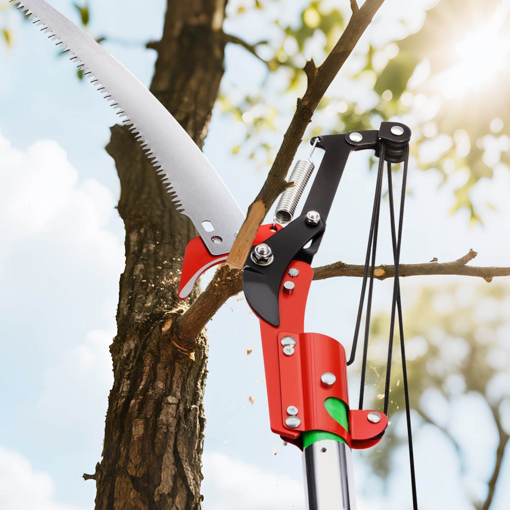 Manual Pole Saw Extendable Pole Tree Pruner 118-809.3 cm with Scissors