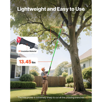 Manual Pole Saw Extendable Pole Tree Pruner 118-809.3 cm 65Mn Steel Blade