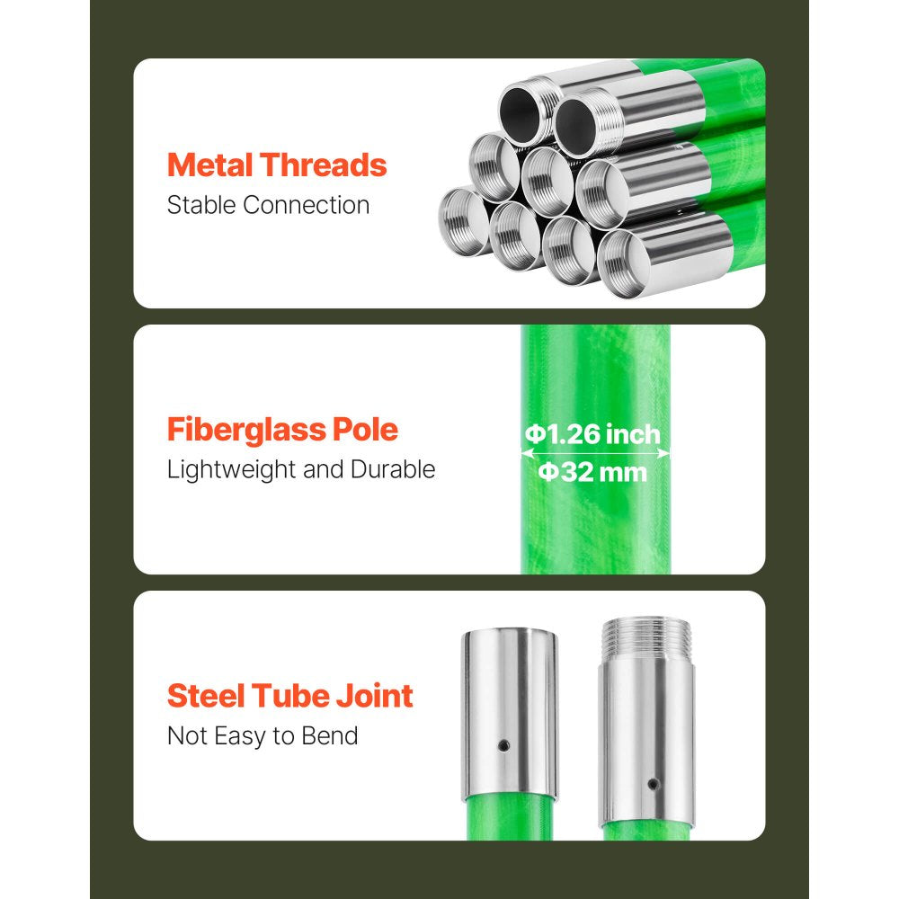 Manual Pole Saw Extendable Pole Tree Pruner 118-809.3 cm 65Mn Steel Blade