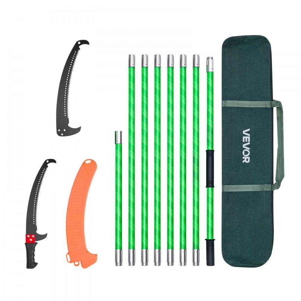 Manual Pole Saw Extendable Pole Tree Pruner 118-809.3 cm 65Mn Steel Blade