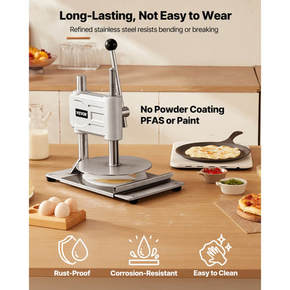 VEVOR 9.5 in Manual Pizza Dough Press Machine Commercial Pizza Pastry Sheeter