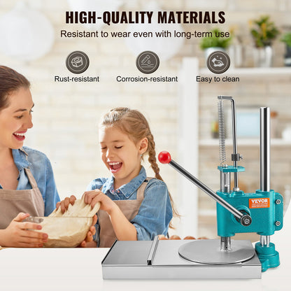 VEVOR Manual Pizza Dough Press Machine, 9.5inch/24cm Household Pizza Pastry, Stainless