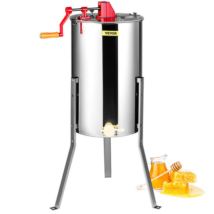 VEVOR Manual Honey Extractor, 2/4 Frames Honey Spinner Extractor, Stainless Steel