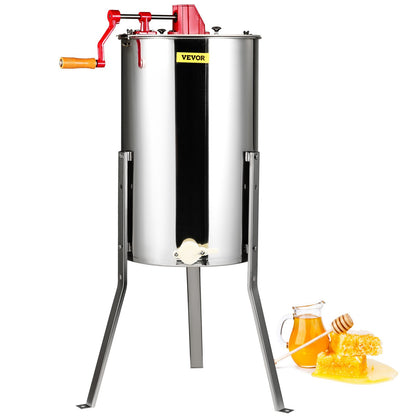VEVOR Manual Honey Extractor, 3 Frames Honey Spinner Extractor, Stainless Steel