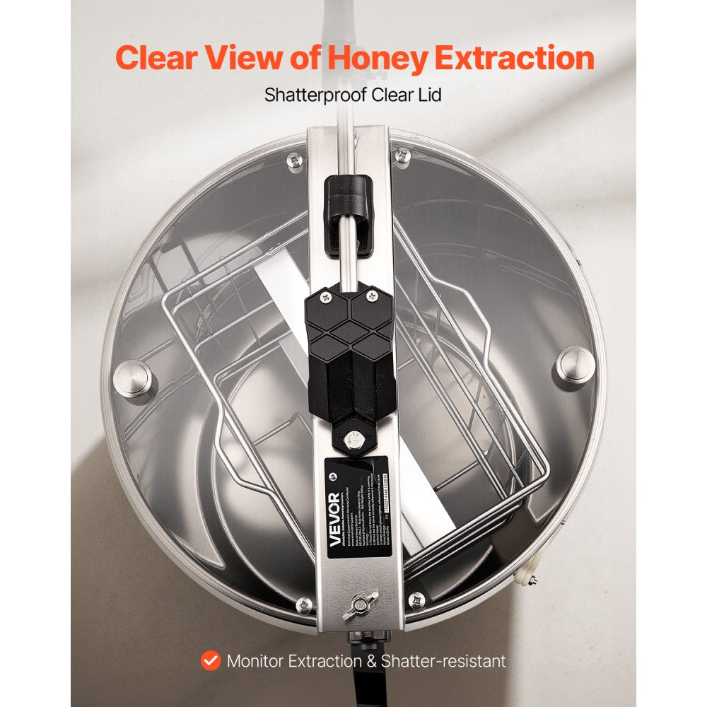 VEVOR Manual Honey Extractor 2 Frame Honey Spinner Beekeeping Stainless Steel