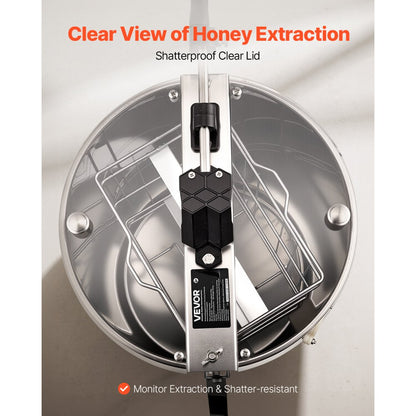 VEVOR Manual Honey Extractor 2 Frame Honey Spinner Beekeeping Stainless Steel