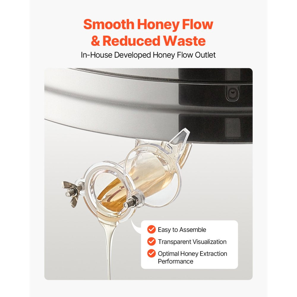 Manual Honey Extractor 6 Frame Honey Spinner Beekeeping Stainless Steel