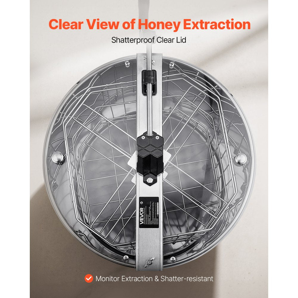 VEVOR Manual Honey Extractor 4/8 Frame Honey Spinner Beekeeping Stainless Steel