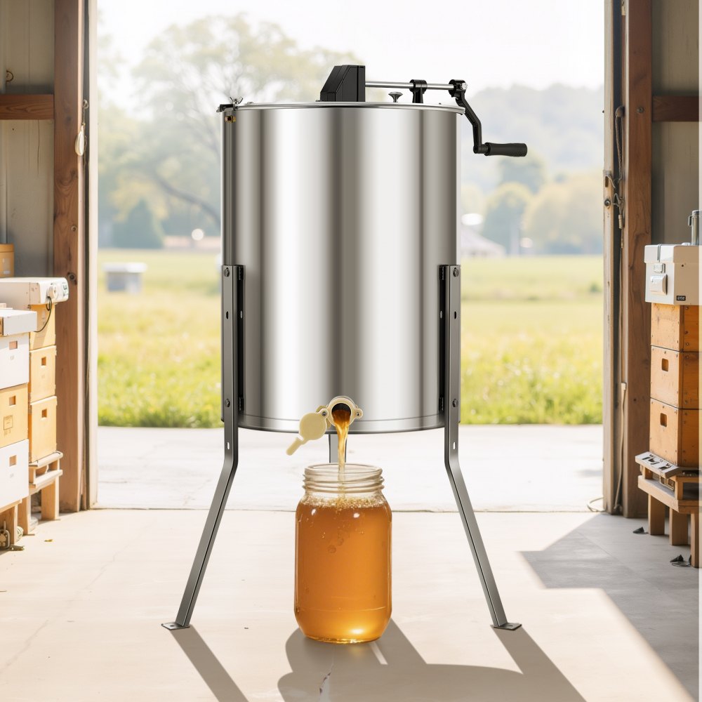 VEVOR Manual Honey Extractor 4/8 Frame Honey Spinner Beekeeping Stainless Steel