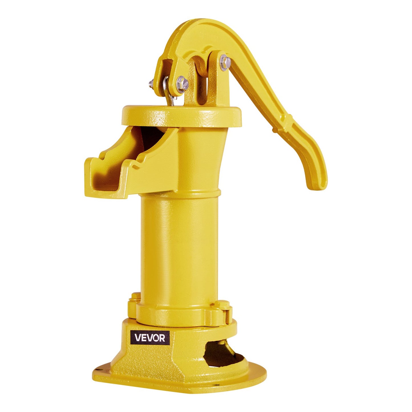 Well Hand Pitcher Pump, 25 ft Maximum Lift, Antique Cast Iron Manual Hand Water Pump, NPT 1-1/4 in Connection, Easy Installation, Old Fashioned for Outdoor Garden, Pond, Backyard, Farm, Yellow