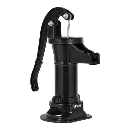 Well Hand Pitcher Pump, 25 ft Maximum Lift, Antique Cast Iron Manual Hand Water Pump, NPT 1-1/4 in Connection, Easy Installation, Old Fashioned for Outdoor Garden, Pond, Backyard, Farm, Black