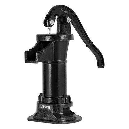 Well Hand Pitcher Pump, 25 ft Maximum Lift, Antique Cast Iron Manual Hand Water Pump, NPT 1-1/4 in Connection, Easy Installation, Old Fashioned for Outdoor Garden, Pond, Backyard, Farm, Black