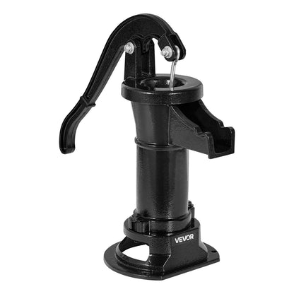 Well Hand Pitcher Pump, 25 ft Maximum Lift, Antique Cast Iron Manual Hand Water Pump, NPT 1-1/4 in Connection, Easy Installation, Old Fashioned for Outdoor Garden, Pond, Backyard, Farm, Black