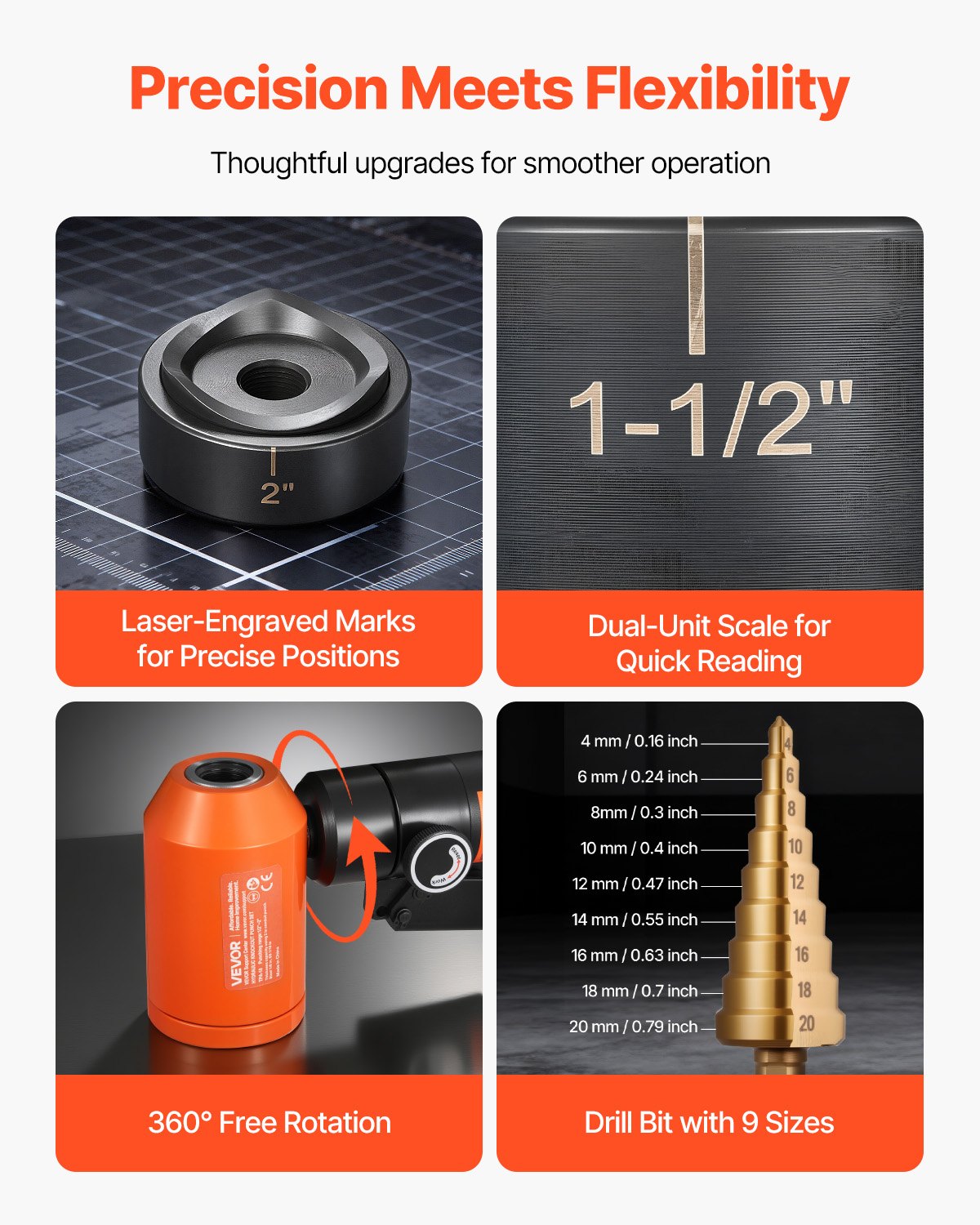 Knockout Punch Set, 98.07 kN Hydraulic Knockout Set, 12.7 to 50.8mm KO Tool Kit Hole Making Tool, KO Tools Kit W/6 Dies for Metal Electrical Cabinets, Electrical Control Cabinets, Switch Cabinet