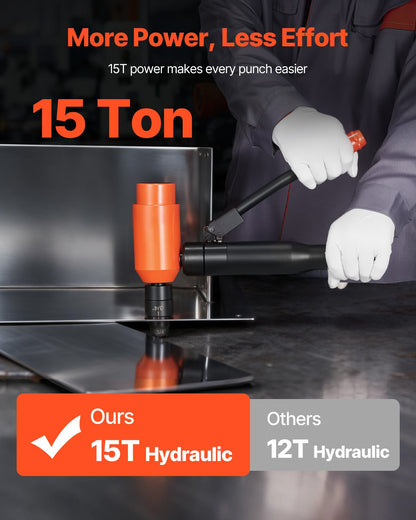 Knockout Punch Set, 147.1 kN Hydraulic Knockout Set, 12.7 to 101.6mm KO Tool Kit Hole Making Tool, KO Tools Kit W/10 Dies for Metal Electrical Cabinet, Electrical Control Cabinet, Switch Cabinet