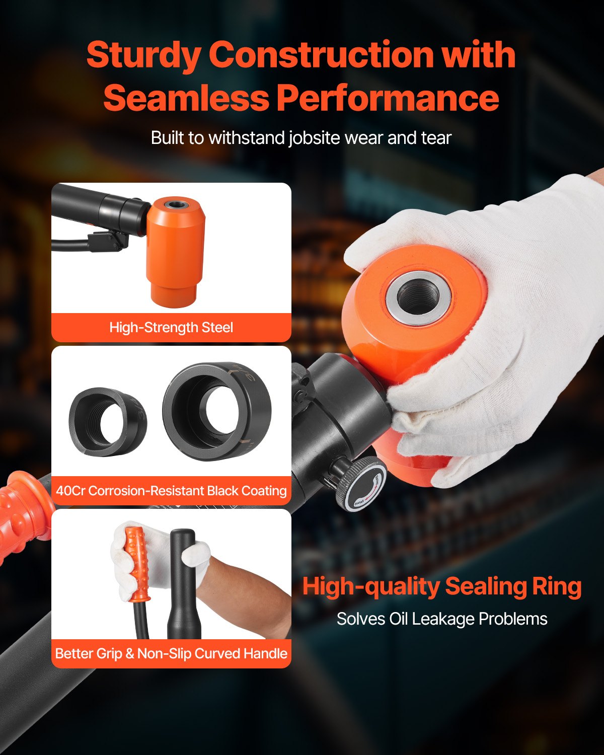 Knockout Punch Set, 147.1 kN Hydraulic Knockout Set, 12.7 to 101.6mm KO Tool Kit Hole Making Tool, KO Tools Kit W/10 Dies for Metal Electrical Cabinet, Electrical Control Cabinet, Switch Cabinet