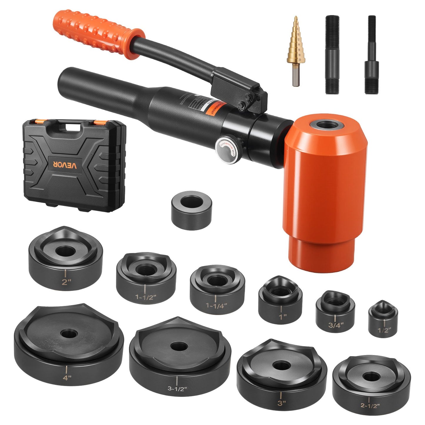 Knockout Punch Set, 147.1 kN Hydraulic Knockout Set, 12.7 to 101.6mm KO Tool Kit Hole Making Tool, KO Tools Kit W/10 Dies for Metal Electrical Cabinet, Electrical Control Cabinet, Switch Cabinet