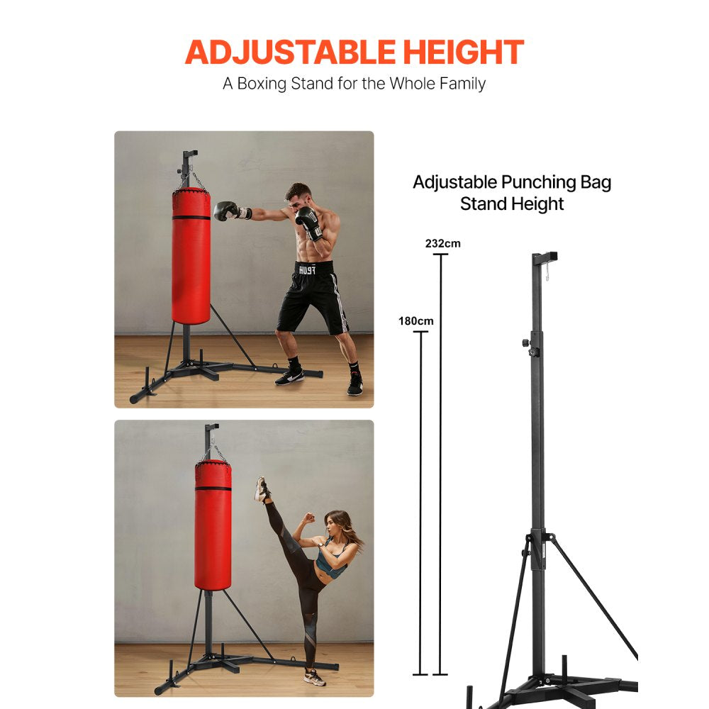 VEVOR Heavy Duty Punching Bag Frame Boxing Fitness Stand Steel Adjustable Height