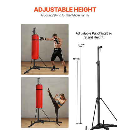 VEVOR Heavy Duty Punching Bag Frame Boxing Fitness Stand Steel Adjustable Height