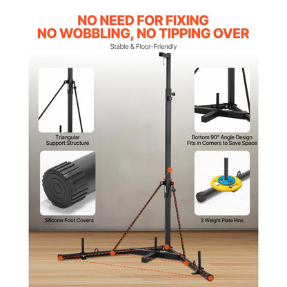 VEVOR Heavy Duty Punching Bag Frame Boxing Fitness Stand Steel Adjustable Height