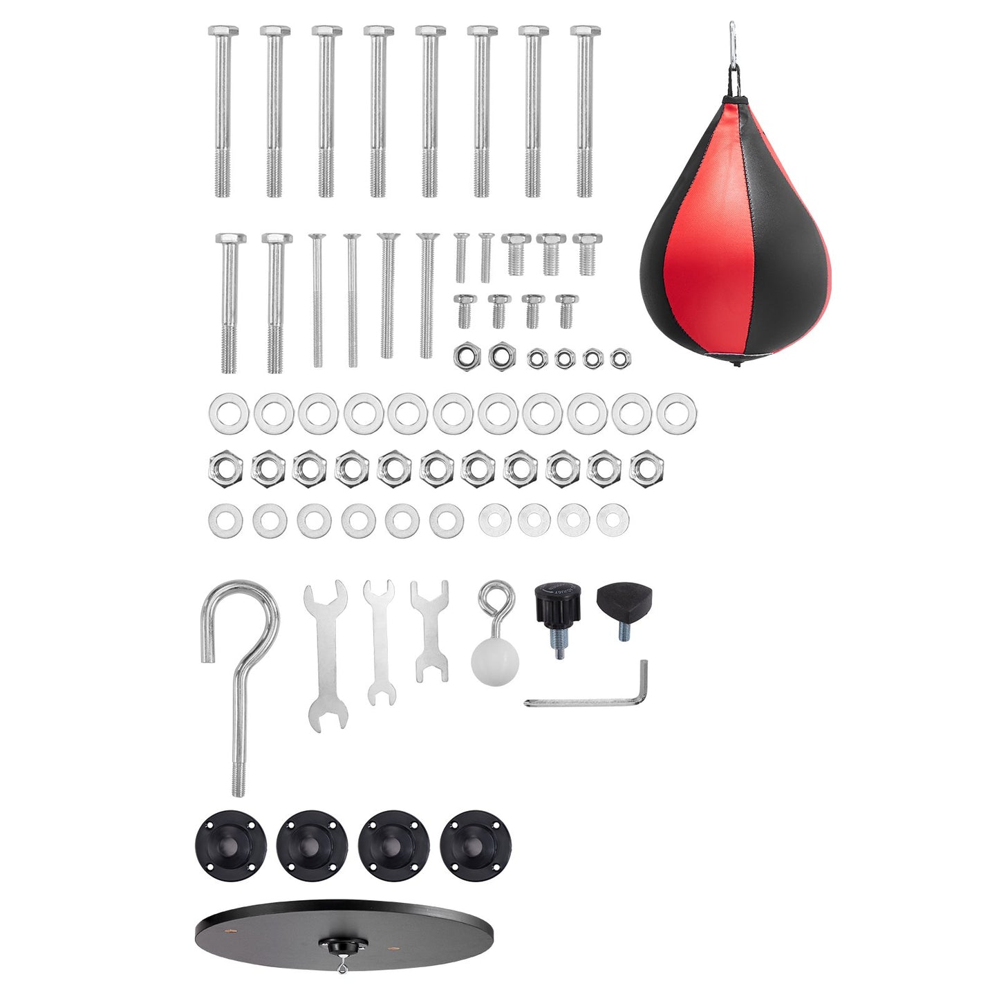 2 in 1 Punching Bag Stand, Steel Heavy Duty Workout Equipment, Adjustable Height Boxing Punching Bag and Speed Bag Stand, Freestanding Sandbag Rack, Holds Up to 140 lbs, for Home Gym Fitness