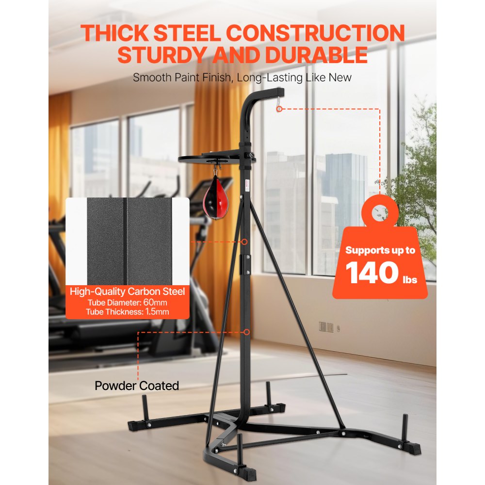 VEVOR 2 in 1 Heavy Duty Punching Bag Frame Boxing Punching Fitness Stand Steel