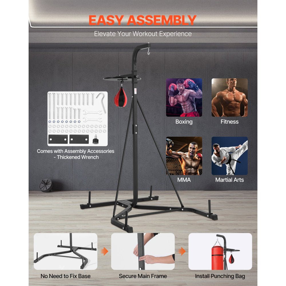 VEVOR 2 in 1 Heavy Duty Punching Bag Frame Boxing Punching Fitness Stand Steel