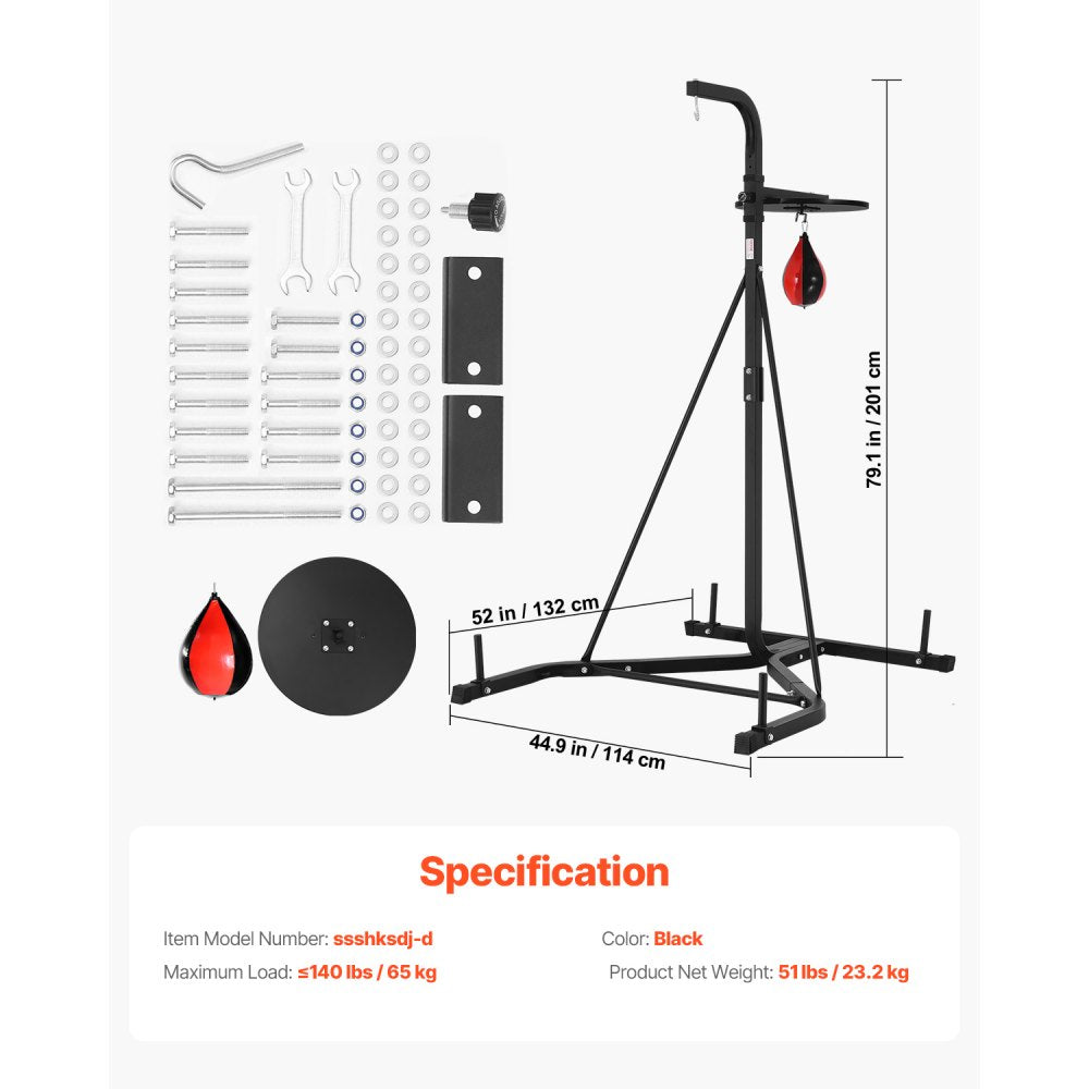 VEVOR 2 in 1 Heavy Duty Punching Bag Frame Boxing Punching Fitness Stand Steel