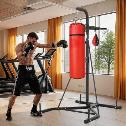 VEVOR 2 in 1 Heavy Duty Punching Bag Frame Boxing Punching Fitness Stand Steel