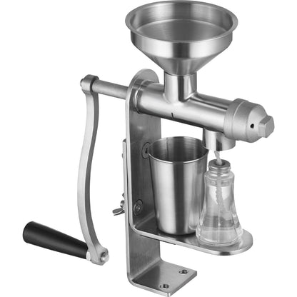 Stainless Steel Manual Oil Press Machine, Easy-Clean Design, 2.26 kg, 0.58 m