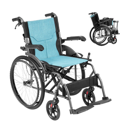 Ultra-Lightweight Aluminum Wheelchair, 46cm Wide Seat, 113kg Capacity