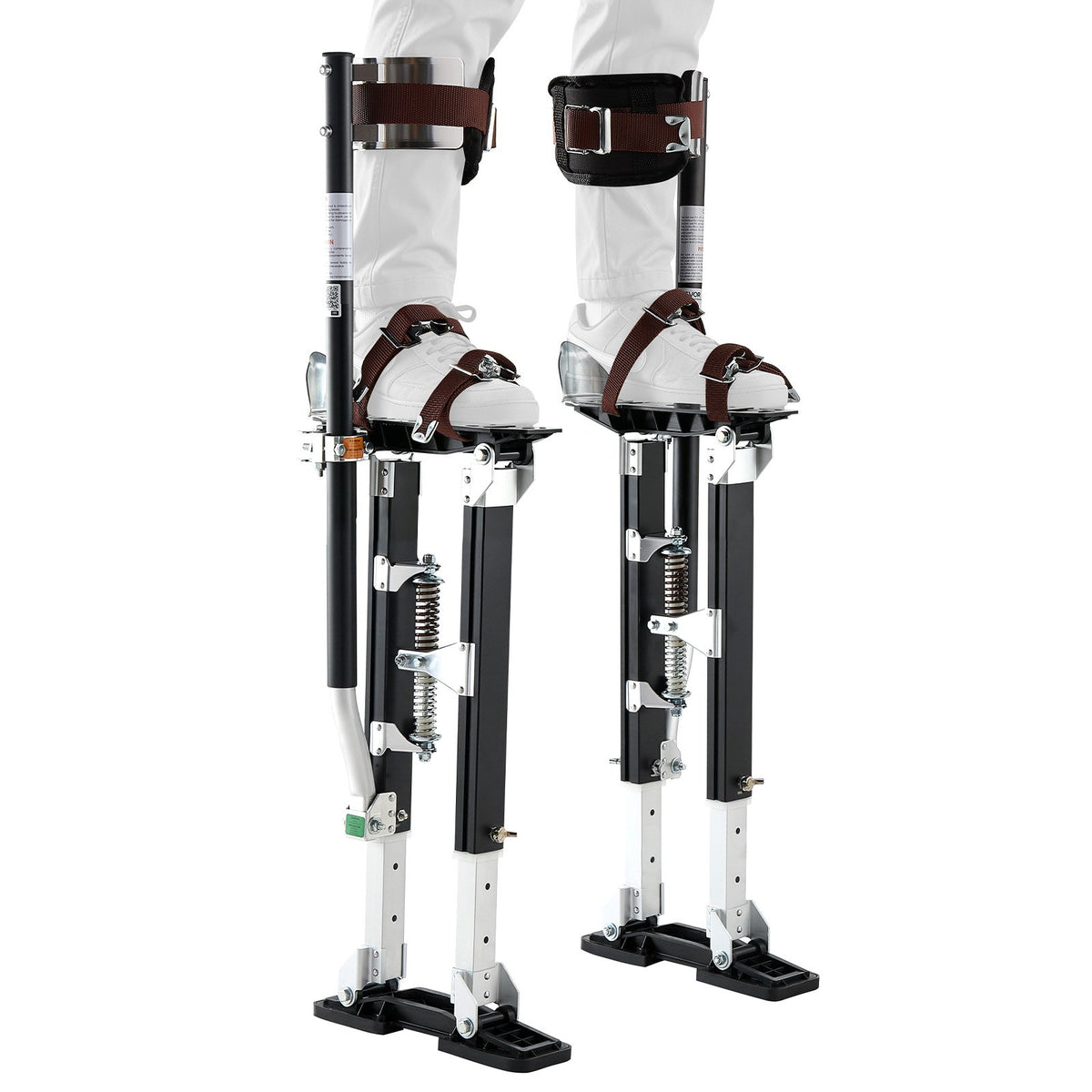 Drywall Stilts, 485-790 mm Adjustable Aluminum Painter Stilts, 103 kg Load Capacity, Non-Slip Rubber Feet, Dual Spring Shock Absorption, Comfortable Leg Straps for Painting, Decoration, Black