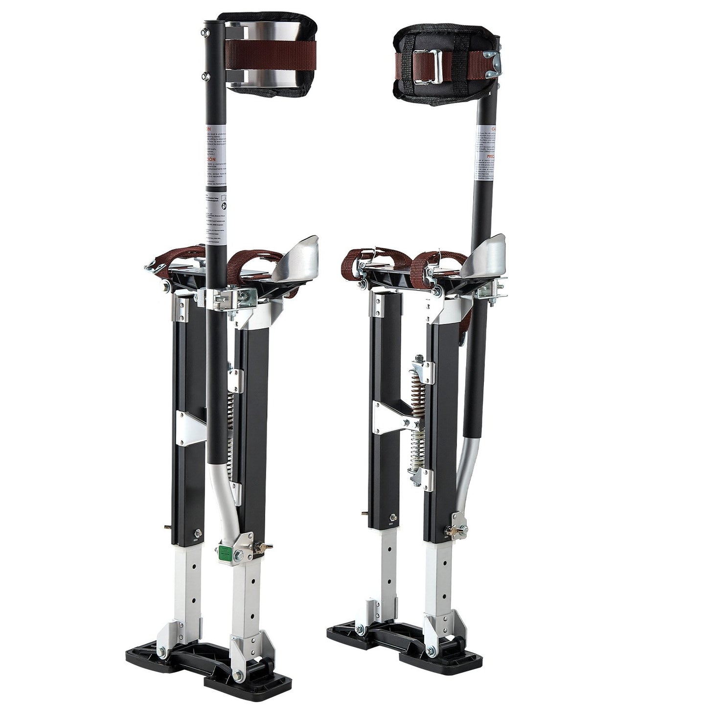Drywall Stilts, 485-790 mm Adjustable Aluminum Painter Stilts, 103 kg Load Capacity, Non-Slip Rubber Feet, Dual Spring Shock Absorption, Comfortable Leg Straps for Painting, Decoration, Black