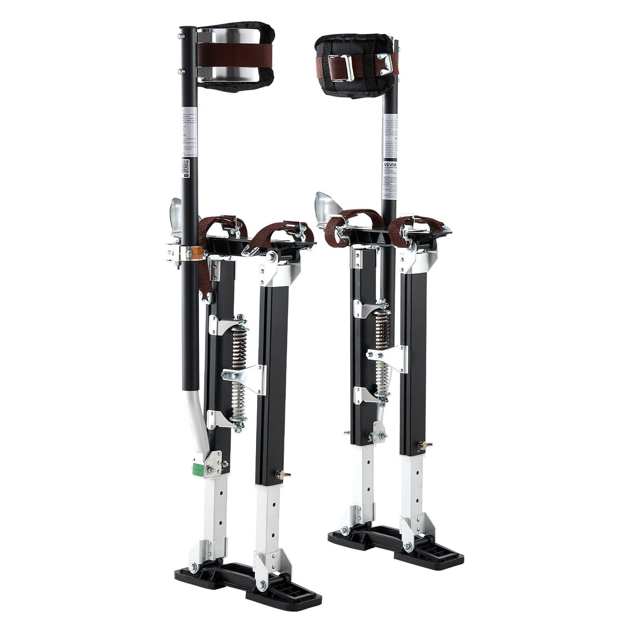 Drywall Stilts, 485-790 mm Adjustable Aluminum Painter Stilts, 103 kg Load Capacity, Non-Slip Rubber Feet, Dual Spring Shock Absorption, Comfortable Leg Straps for Painting, Decoration, Black
