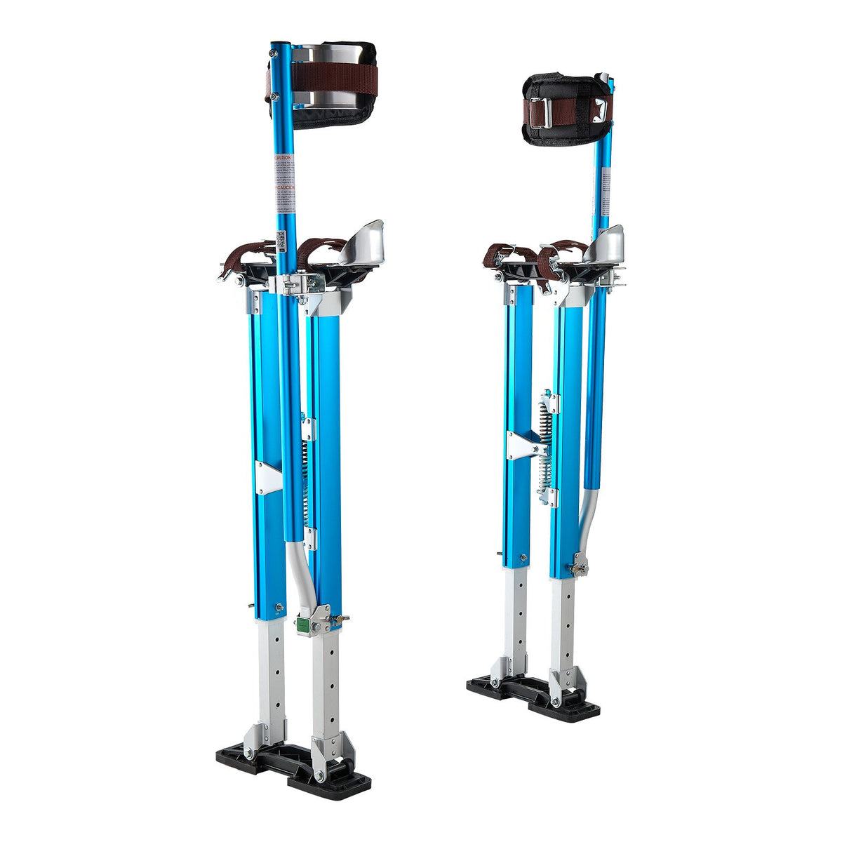 Drywall Stilts, 615-1023 mm Adjustable Aluminum Painter Stilts, 103 kg Load Capacity, Non-Slip Rubber Feet, Dual Spring Shock Absorption, Comfortable Leg Straps for Painting, Decoration,Blue