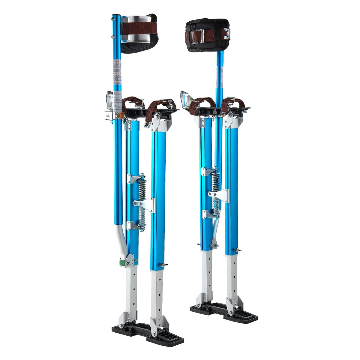 Drywall Stilts, 615-1023 mm Adjustable Aluminum Painter Stilts, 103 kg Load Capacity, Non-Slip Rubber Feet, Dual Spring Shock Absorption, Comfortable Leg Straps for Painting, Decoration,Blue