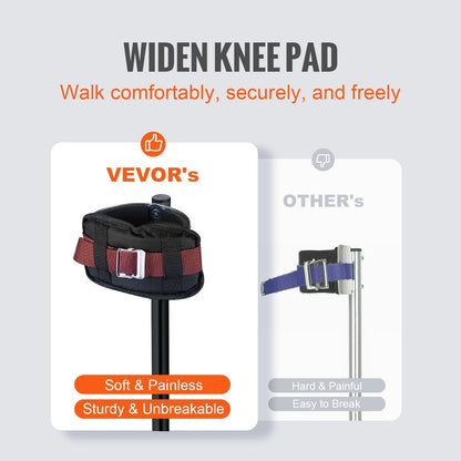 Adjustable Aluminum Drywall Stilts with Knee Pads, 61-101.6 cm, 103 kg Capacity