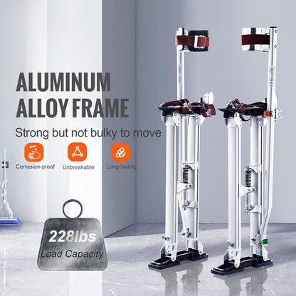 Adjustable Aluminum Stilts with Knee Pads for Painting & Taping, 61-101.6 cm