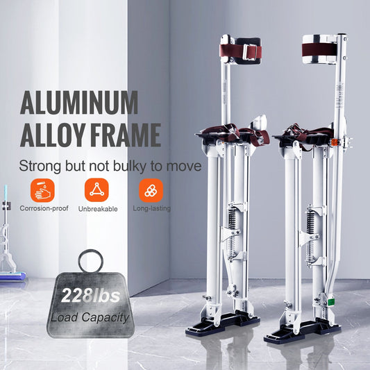 Adjustable Aluminum Stilts with Knee Pads for Painting & Taping, 61-101.6 cm