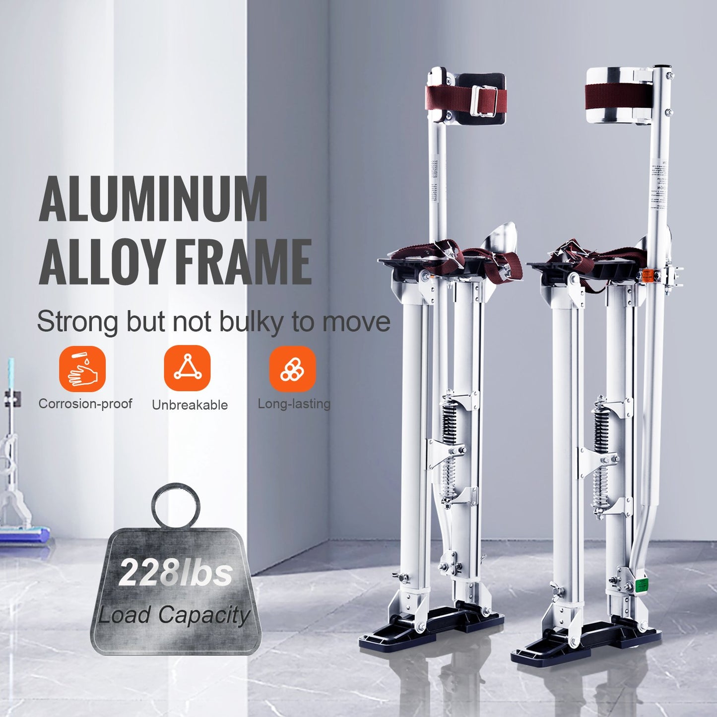 VEVOR Drywall Stilts, 24''-40'' Adjustable Aluminum Tool Stilts with Protective