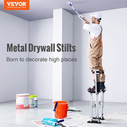 Adjustable Aluminum Stilts with Knee Pads for Painting & Taping, 61-101.6 cm