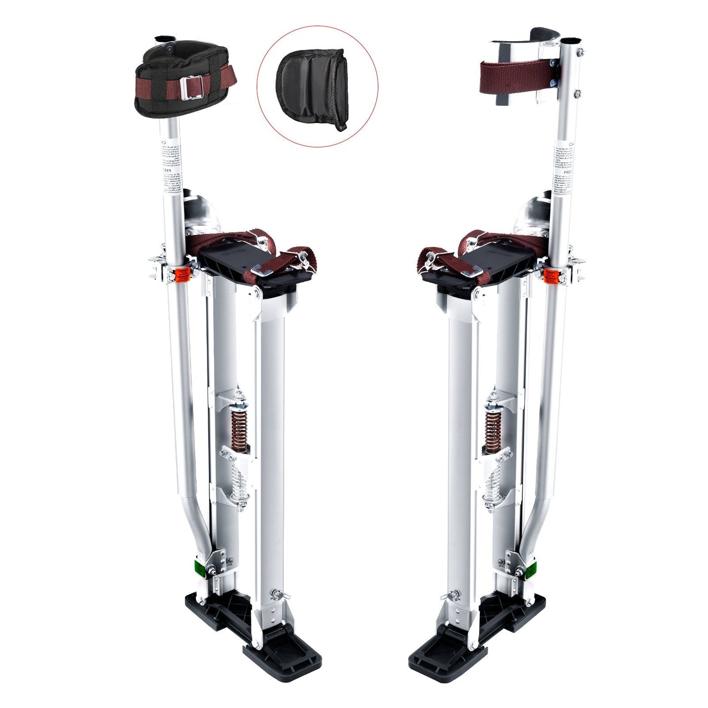 Adjustable Aluminum Stilts with Knee Pads for Painting & Taping, 61-101.6 cm