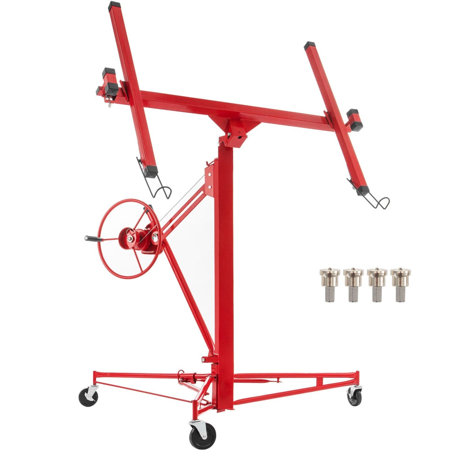 Heavy-Duty Drywall Panel Hoist with Lockable Wheels, 3.35 m Lift Capacity