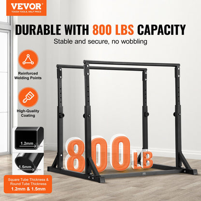 VEVOR Dip Bar, 363 kg Capacity, Heave Duty Dip Stand Station with Adjustable Height,